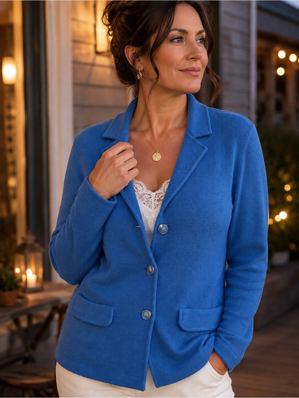 Talbots Pure Merino Wool Sweater Blazer – Women’s Med – Knit- Quiet Luxe